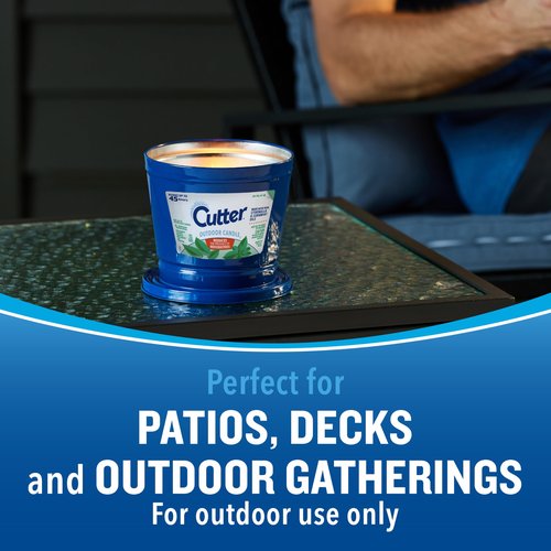 Cutter Candle, 17 Ounces, Outdoor Candle Made with Real Citronella Oil and Cornmint Oil Reduces The Presence of Mosquitoes with A Light, Fragrant Citronella and Mint Scent, 6 Pack