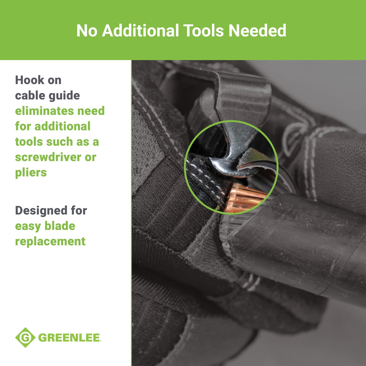 Greenlee 1903 7" Pocket Cable Stripping Tool with High-Carbon Steel Blade, 8 AWG - 1250 Kcmil