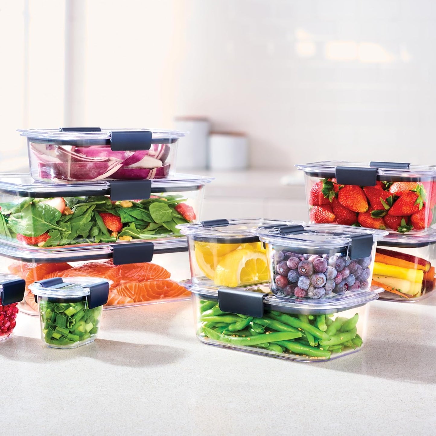 Rubbermaid Brilliance Airtight Food Storage Containers - BPA Free | Set of 4 (4.7 Cup) for Meal Prep & Leftovers