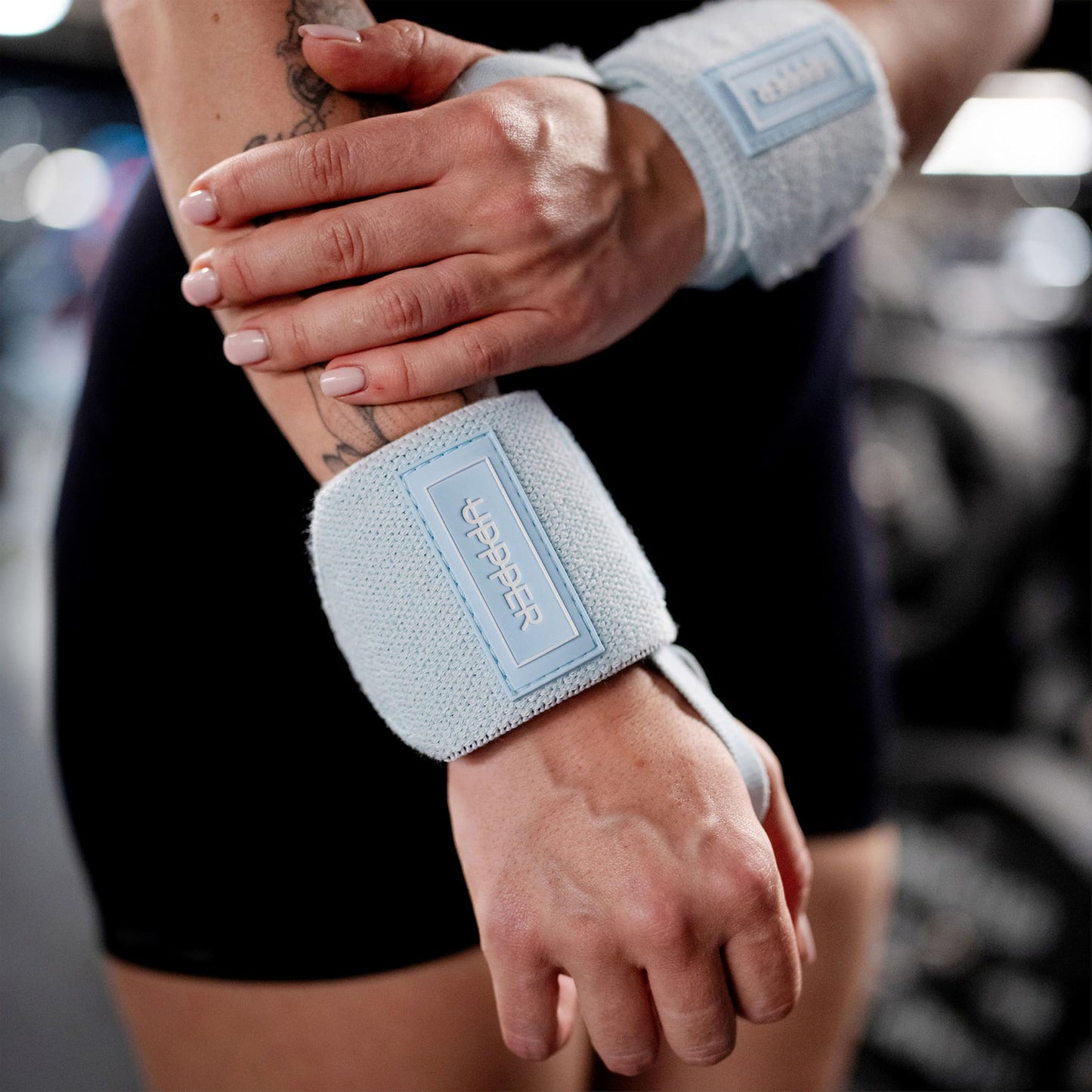 UPPPER Wrist Wraps for Weightlifting - 19" Wrist Support with Thumb Loop for Bench Press, Powerlifting, and Gym Workouts - Men & Women | Premium Fitness Gear (Pink)