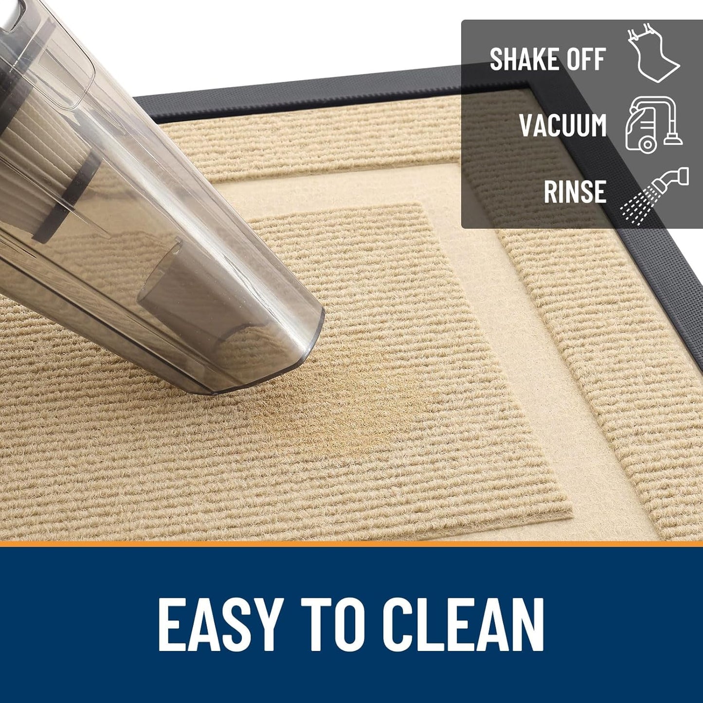 OLANLY Waterproof Front Door Mat - All-Season, Fade Resistant, Easy Clean | 47x17 Inches, Beige