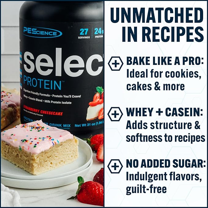 PEScience Select Protein Powder, Whey and Casein Blend, Clean Protein Powder for Women and Men, Low Calorie, Low Carb, Keto Friendly, Gluten Free - Frosted Sugar Cookie - 5 Servings