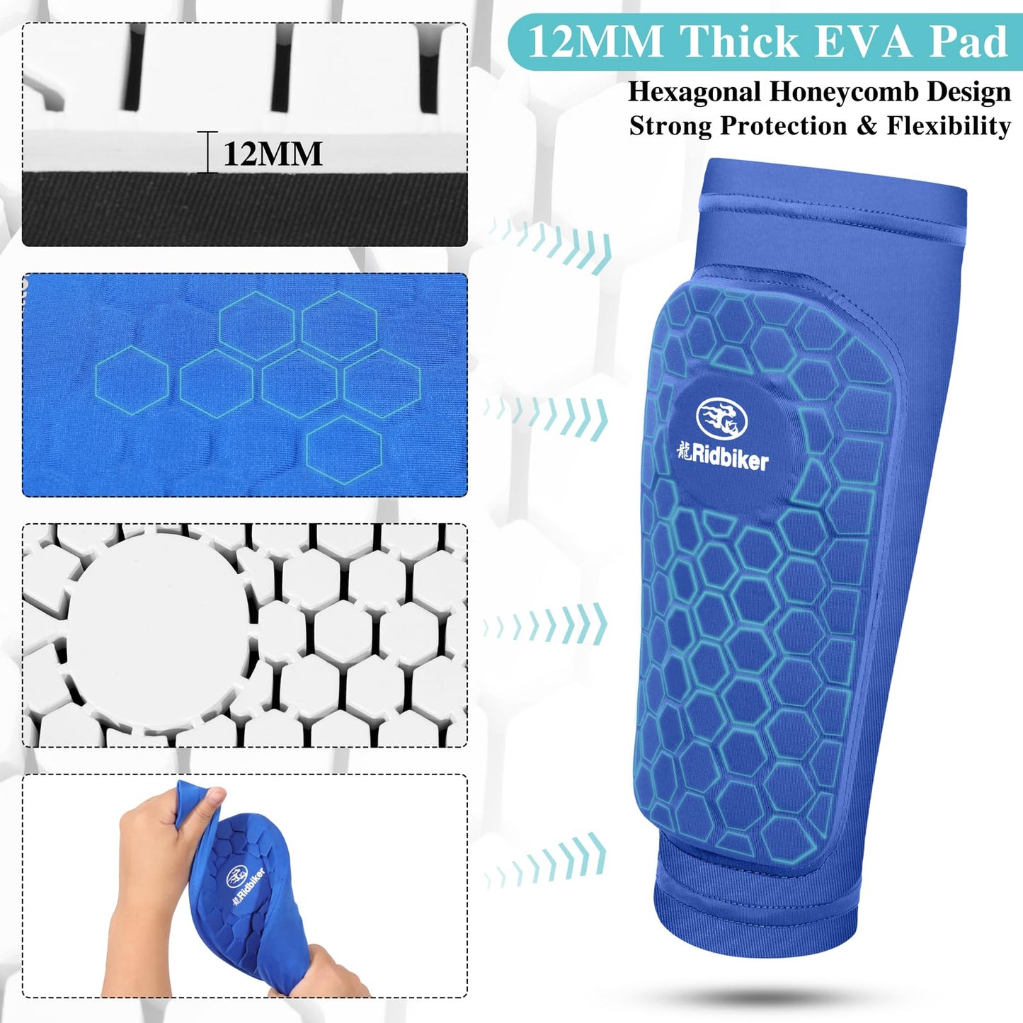 Soccer Shin Guards Shin Pads, Calf Compression Sleeve with Honeycomb Pads, Lightweight Shin Defender Shin Guards Kids for Adult Men Women, Boys, Girls, Youth