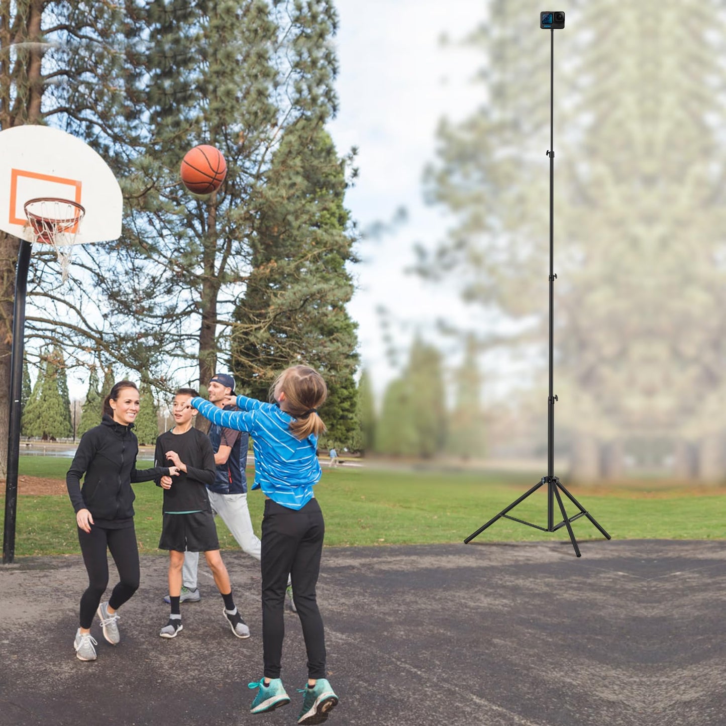 20FT Heavy Duty Air-Cushioned Tripod Stand – Telescoping Aluminum Alloy Light Stand for Overhead Photography, Sports & Studio (6M)