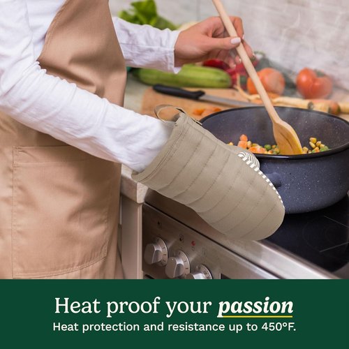 Cuisinart Mini Oven Mitts - Heat-Resistant 5.5” x 8” Kitchen Mitts with Non-Slip Silicone & Cotton Filling