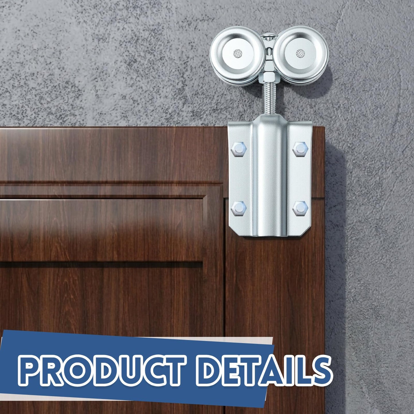 Hicarer 2 Pcs Wheel Trolley Assembly Barn Door Rollers for 1-3/4" Wide and 2-1/4" or Taller Rail Hanging Track, Beam Trolley Applied for Mount Heavy Barn and Shed Sliding Doors
