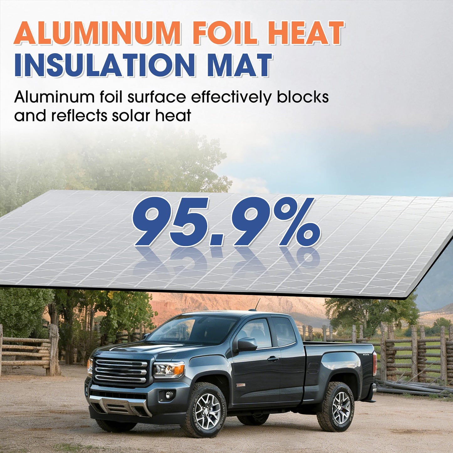 FOURUB 5/8inch Sound Deadening Heat Shield Material for Cars, 590 Mil Closed Cell Foam Insulation for Hood Engine Roof Trunk (Silver-590mil 39inch Wide, 30 sqft-110"x 39")