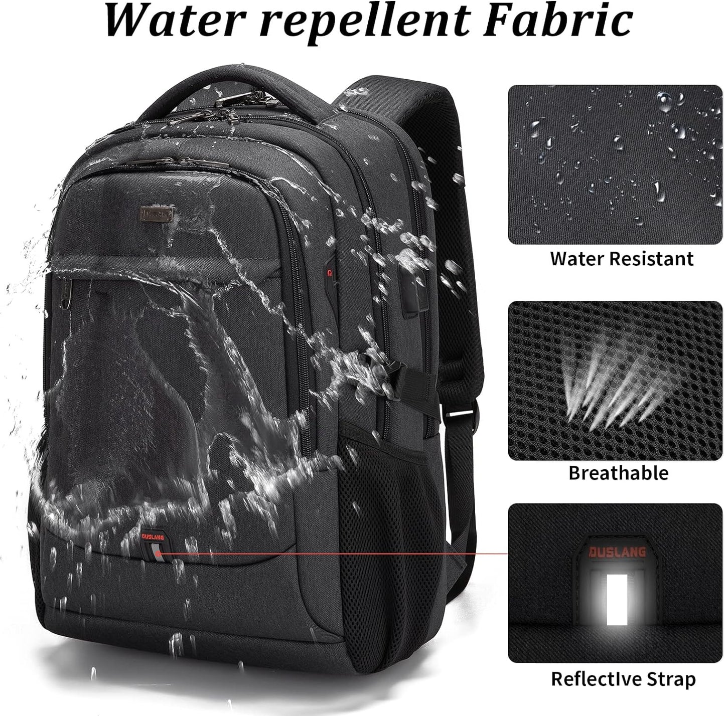 17 Inch Backpack Backpack DUSLANG Laptop for Travel Water Resistant College for Men/Women Laptop Bag with USB Charging
