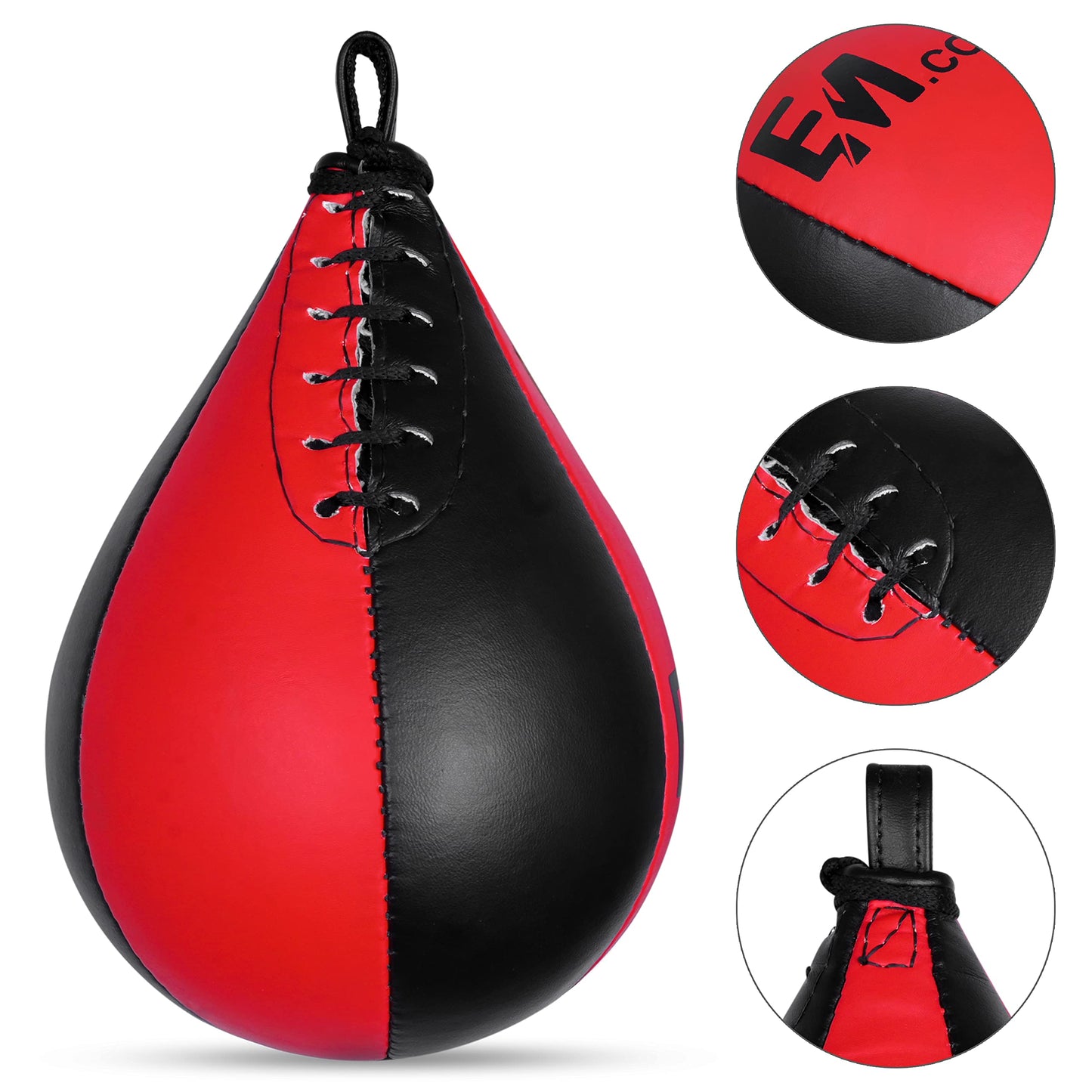 Boxing Speed Bag - Speed Punching Bag with Heavy Duty Swivel, Durable Leather Boxing Bags Ideal for Reflex Training, Speed Ball with Hanger for Fitness and MMA,Boxing Equipment for Kids Adults