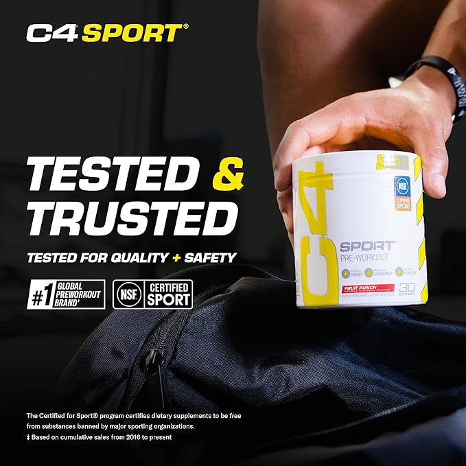 Cellucor C4 Sport Pre Workout Powder Fruit Punch - NSF Certified for Sport | 30 Servings, Packaging May Vary. (Pack of 2)