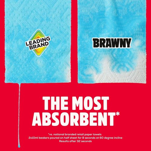 Brawny 3-Ply Tear-A-Square Paper Towels - 6 Double Rolls (Equivalent to 12 Regular Rolls)