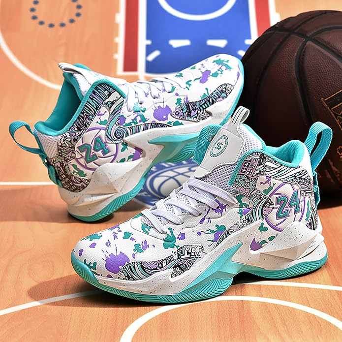 Boys Basketball Shoes Breathable Indoor Athletic Shoes Youth Outdoor Fashion Sneakers Comfortable Basketball Shoes for Girls