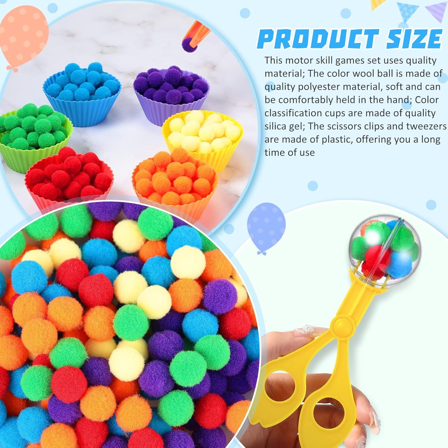Skiennix Fine Motor Skills Handy Scooper Set - 142 Pieces for Early Education & Sensory Play