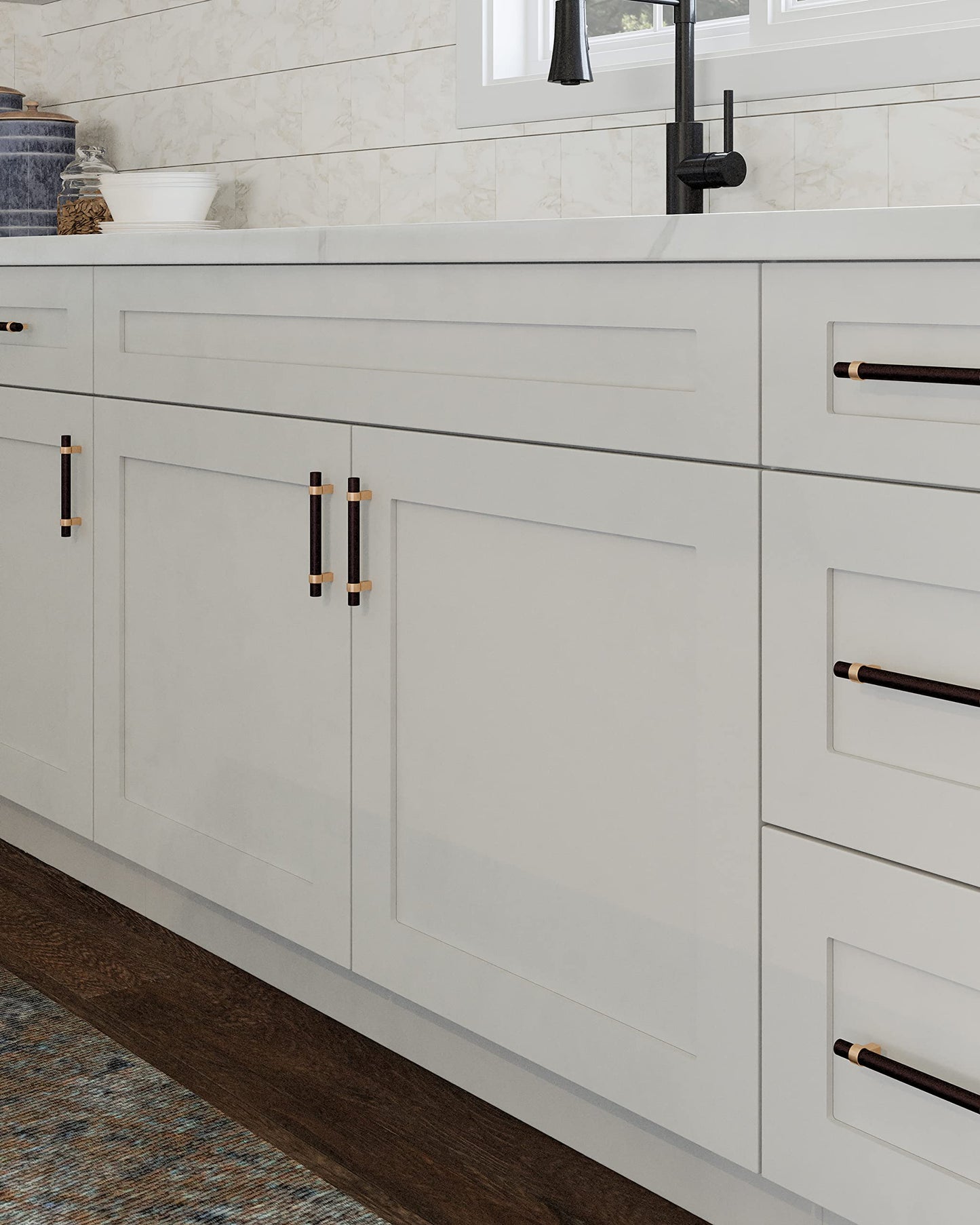 Brookings Shaker Unassembled Lazy Susan Kitchen Cabinet LS36, 36 W x 24 D x 34.5 H, Painted White, Solid Wood, Design House, 561431