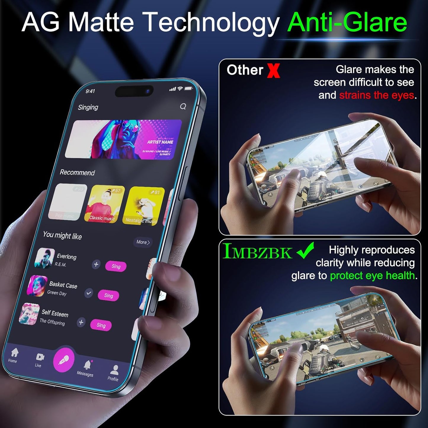 3 Pack 17 3 IMBZBK [Auto-Dust Removal] Matte Screen Protector for iPhone [Military Grade] Accessories, Case Friendly