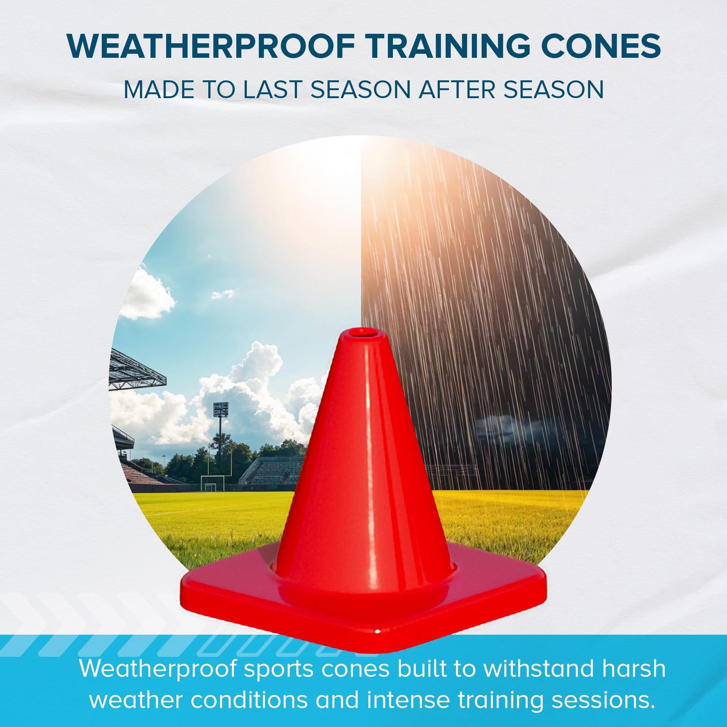 LVL10 Pro Training Cones - 6" Soccer Training Cones for Sports - for Basketball, Football, Basketball and Agility Drills - Soccer Field Markers that Won't Crack, Slide or Fly