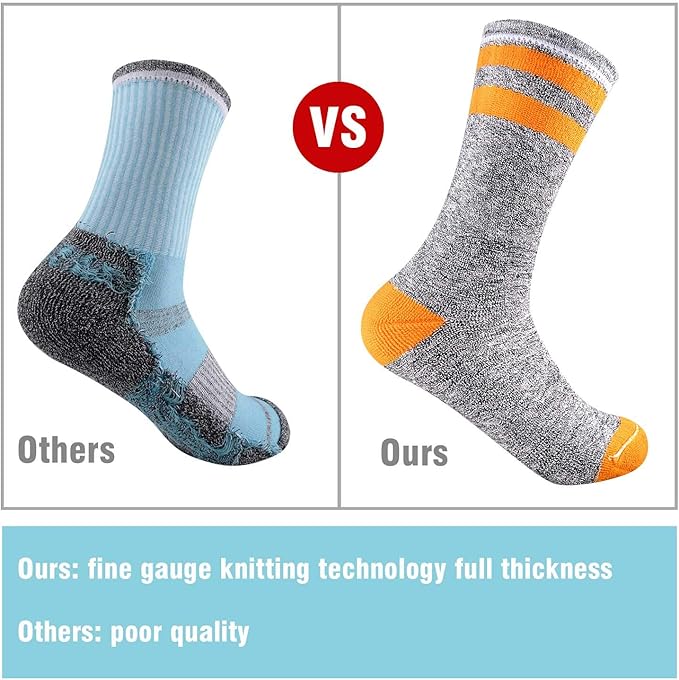 FEIDEER Hiking Walking Socks For Women, Multi-pack Outdoor Recreation Socks Moisture Wicking Crew Socks