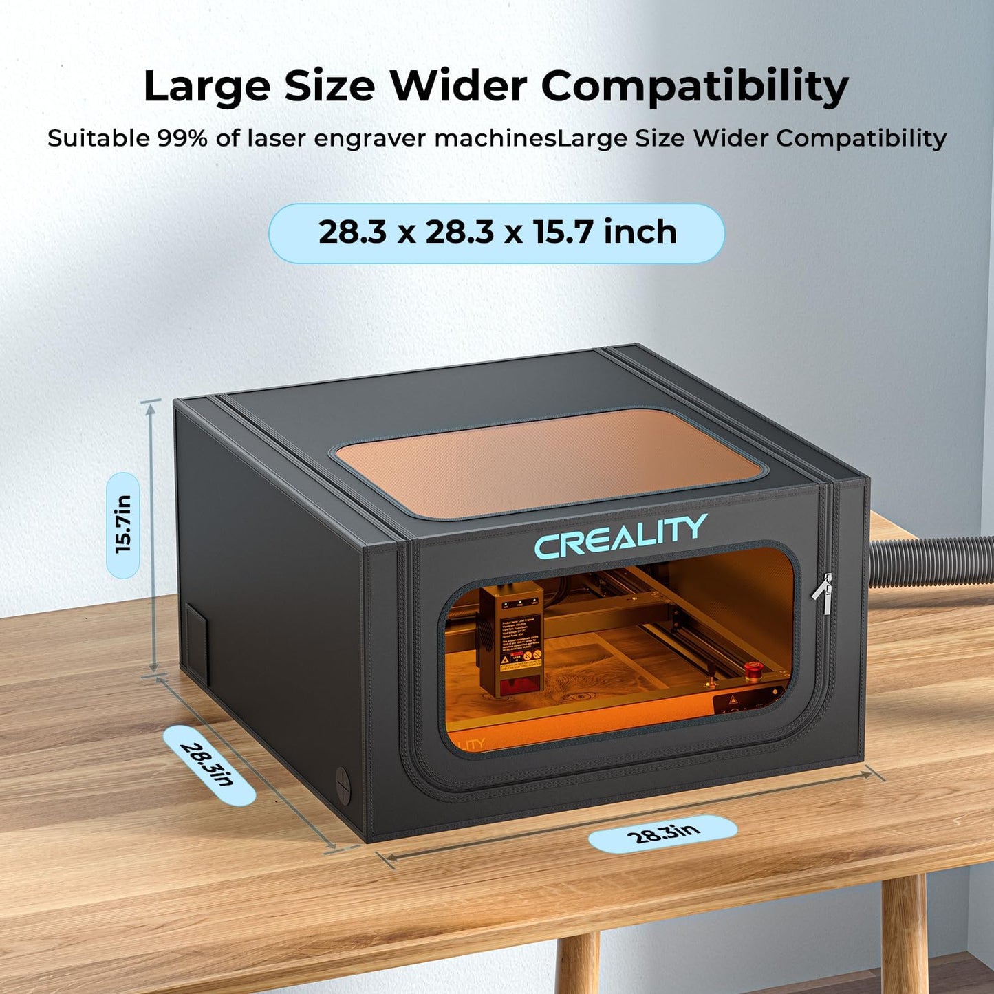 Creality Laser Engraver Enclosure 2.0, Universal Laser Engraver Protective Cover Tent, Fits for Most Laser Engraver Machine, Eye Protection, Insulates Against Noise, Fumes and Odors, 720x720x400mm
