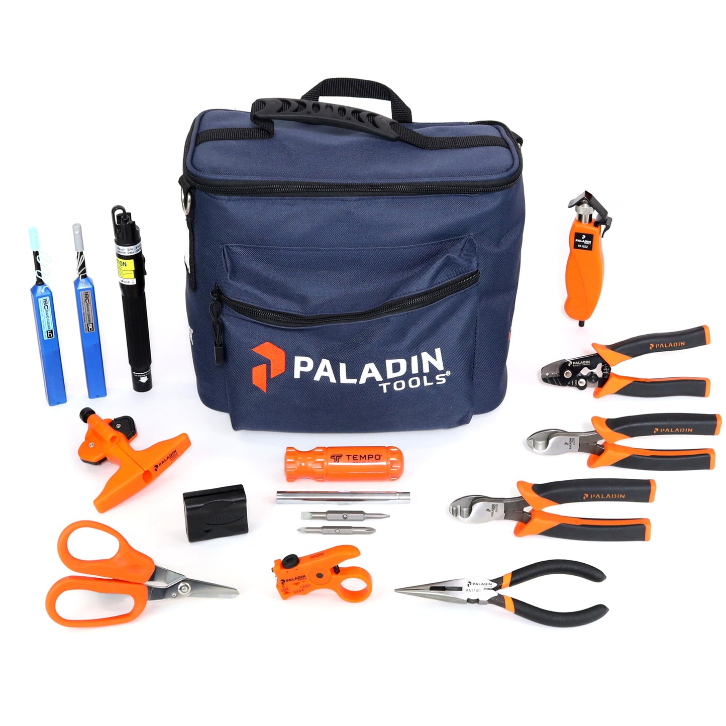 Paladin Tools FTK-P Pro Fiber Optic Tool Kit, Cutters Strippers Slitters Pliers w/Visual Fault Locator VFL, Premium Fiber Optic Tools (Fiber Termination Kit)