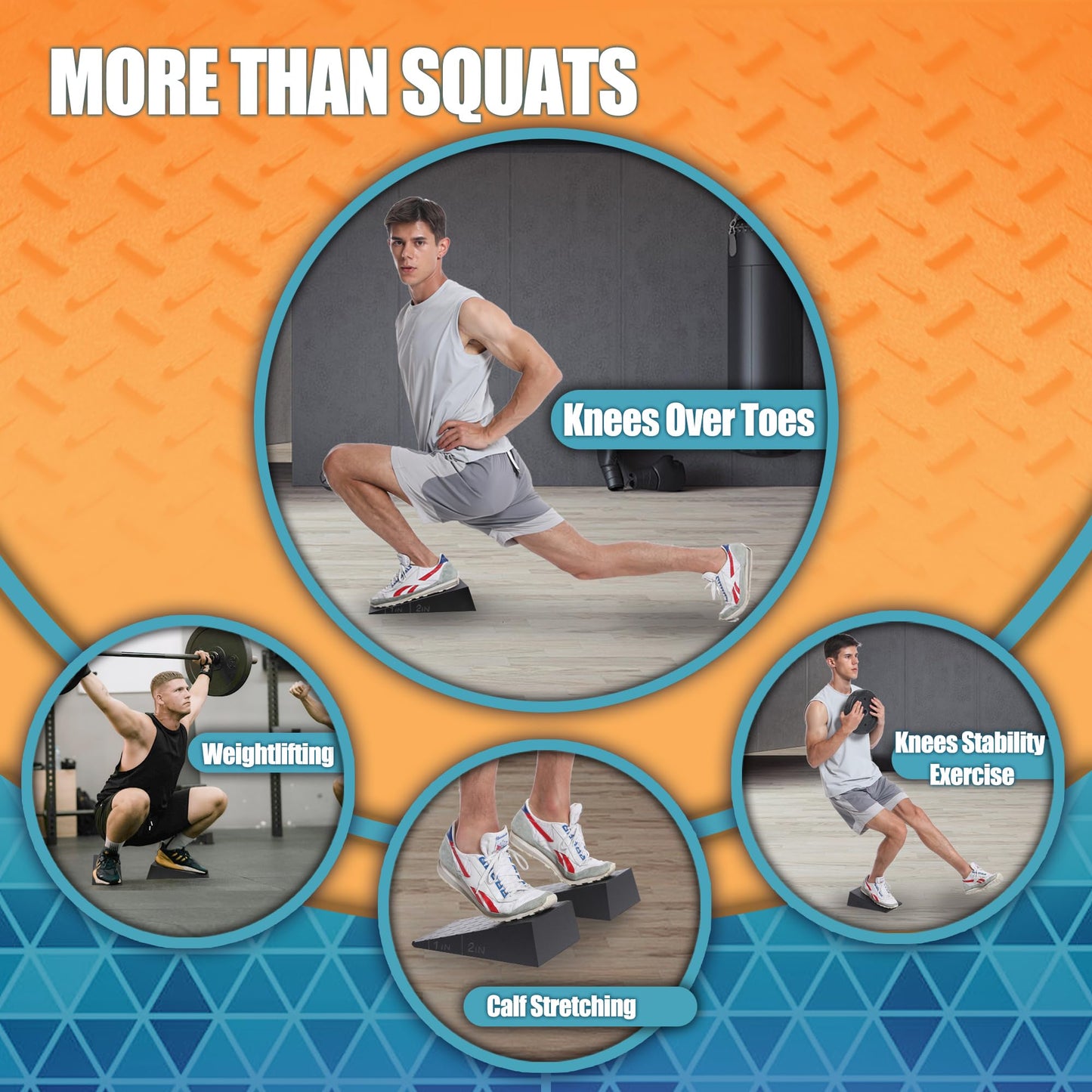 Squat Wedge Blocks for Deep Squats: 2-Pack Non-Slip Slant Boards for Barbell Goblet & Mobility Training with Carry Bag