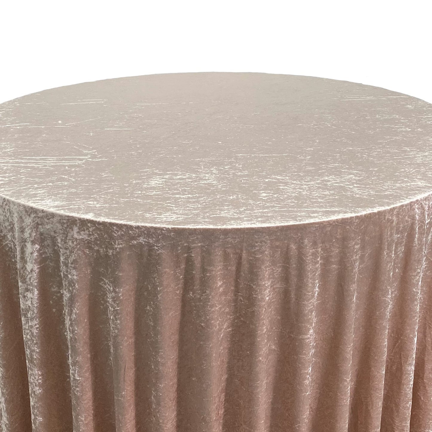 YOUR CHAIR COVERS - 120 Inch Round Crushed Velvet Tablecloth for 5 ft. Round Tables - Champagne