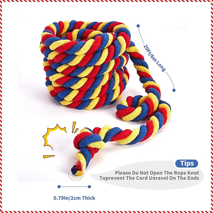 Tug of War Rope for Kids and Adults, Outdoor Games - Family Reunion, Birthday Party, Summer Yard Games - Camping, Picnic, Carnival - Team Building (Tricolor, 40FT)
