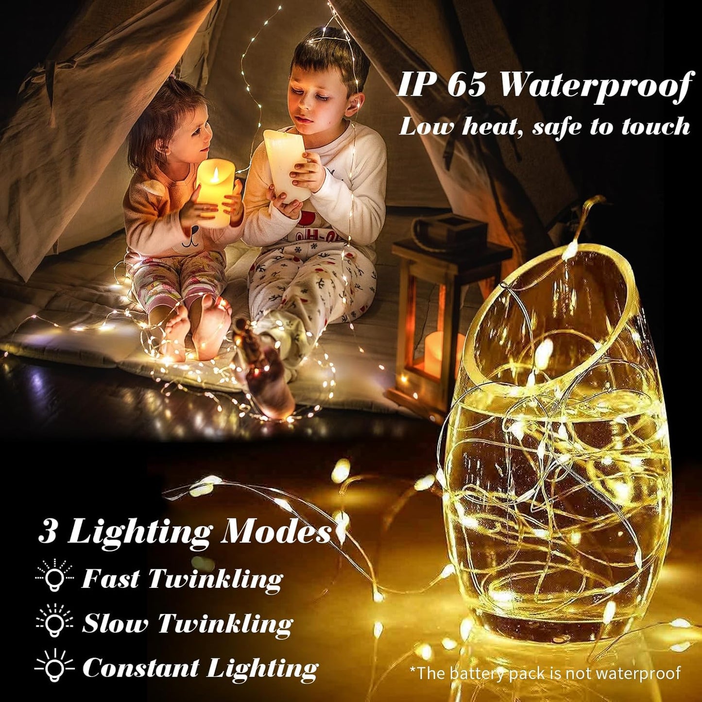 ZGWJ Fairy Lights - 8 Pack Battery Operated 7ft Mini LED String Lights | Warm White for DIY Decor
