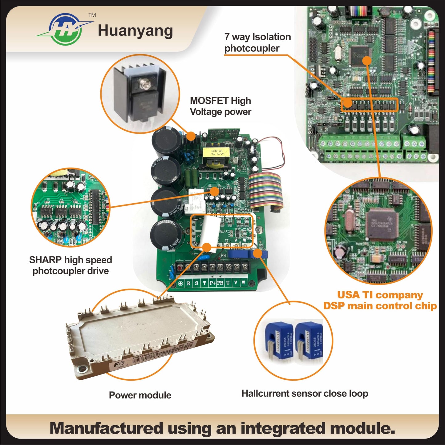 10HP 7.5KW VFD Single-Phase to 3-Phase Converter, Used on≤7.5HP(5.5kW) 34 Amps 200-230V 3-Phase Motor, Input/Output 200V-230V,Variable Frequency Drive