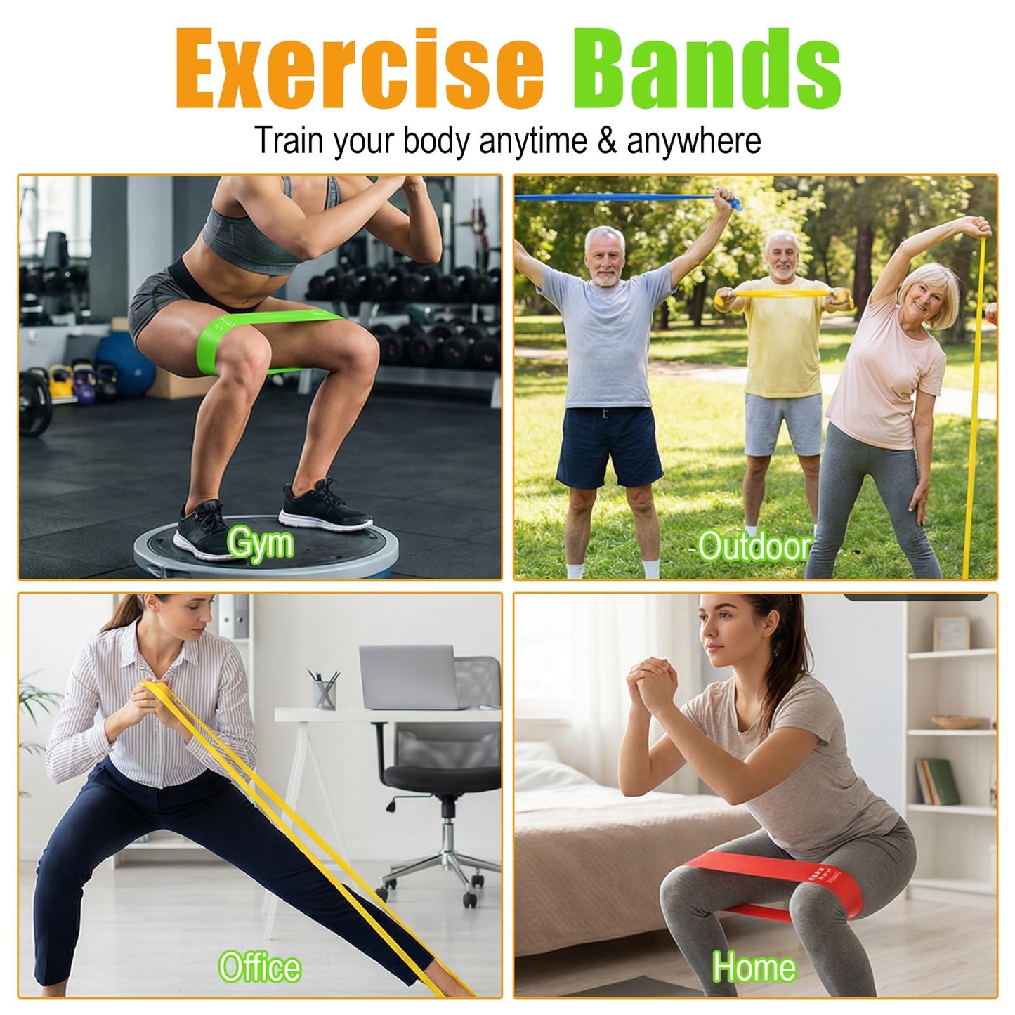 Afcabakila 20 Pcs Resistance Bands, Different Resistance Levels Loop Exercise Bands for Women Men, Stretching, Workout, Home Gym Equipment for Pilates Yoga Physical Therapy, Leg Glute Arm Exercise Kit