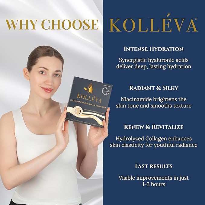 Kolléva Collagen Hydrogel Masks ?“Instant 2-Hour Glow | 4 Clinical Level Masks | U.S. Skincare Innovation