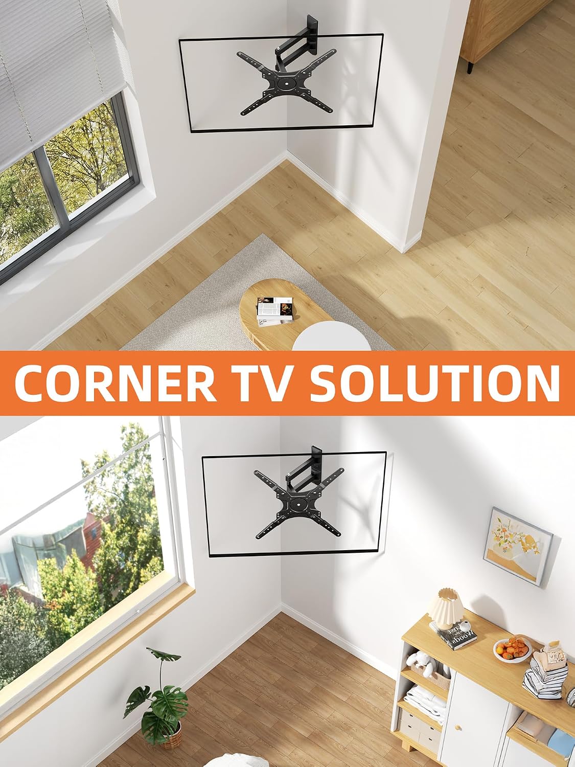 EZISE 26-55 Inch 400x400mm 86lbs Full-Motion TV Wall Mount for Most TVs, Articulating TV Mount with Swivel & Tilt