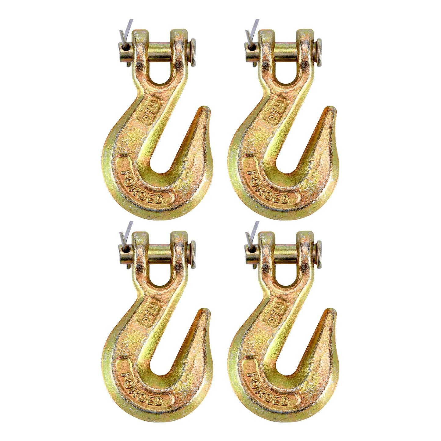 TBAPFS 4Pcs 3/8 Inch Clevis Grab Hooks Grade 70 Chain Hook 7500 Lbs Working Load Limit for Trailer Truck Transport