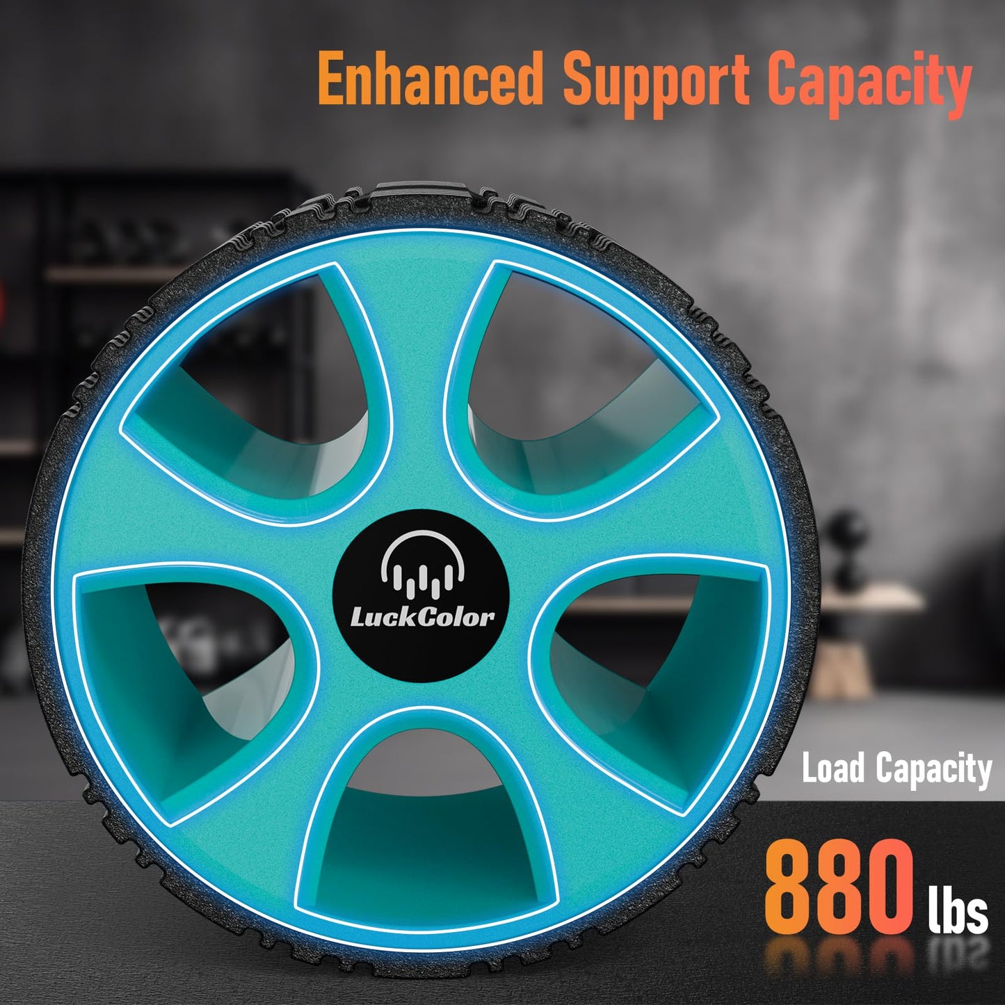 Back Roller, Back Wheel Targeted Back Pain Relief, Yoga Wheel Muscle Massage, Foam Roller for Trigger Point Therapy Physical, Stretching & Exercise, 880lbs Capacity, 10 Inch (Black+Acid Blue)