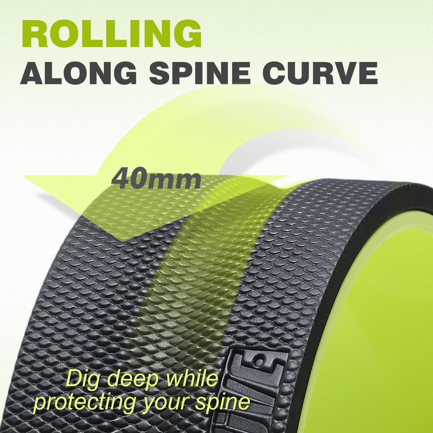 Back Roller Wheel - 3 Pack Yoga Foam Roller for Physical Therapy & Back Stretcher, Deep Tissue Massage for Pain Relief & Stretching | Green.
