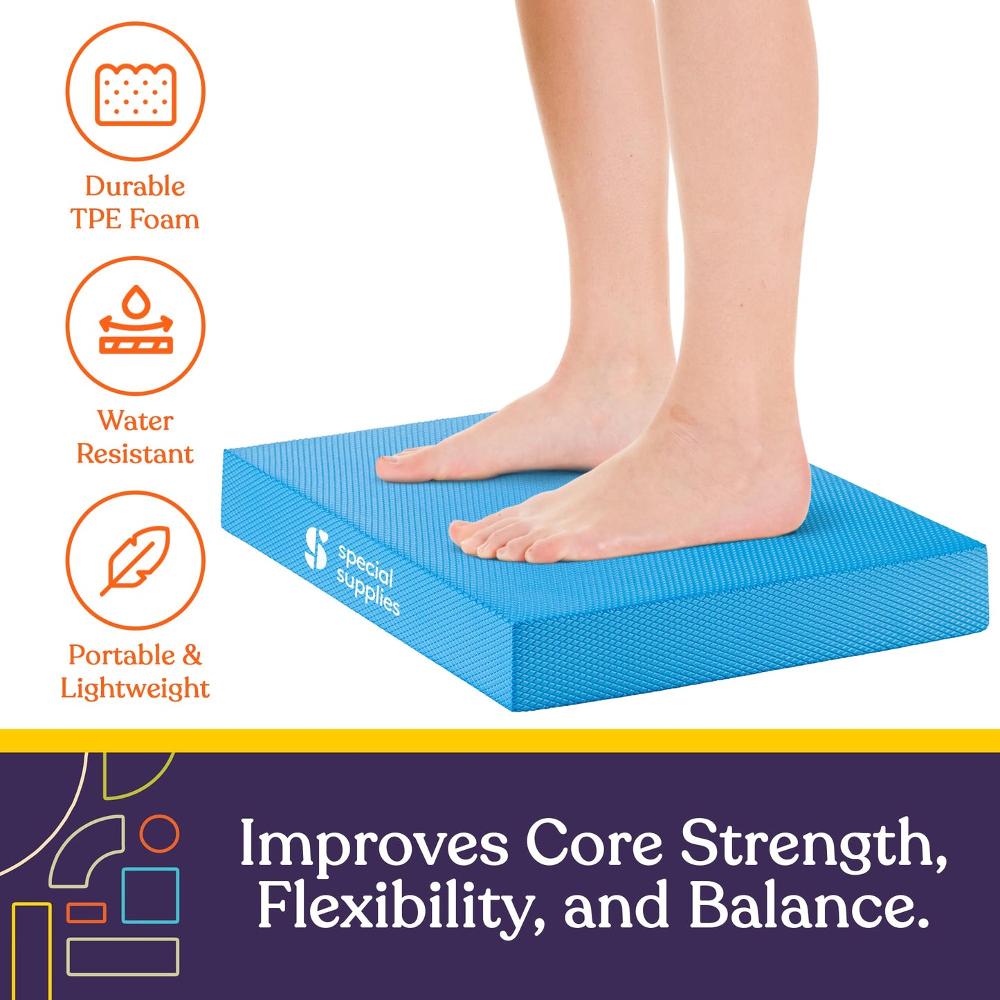 SPECIAL SUPPLIES Balance Board and Yoga Strap Set with Exercise Bands for Stretching, Stability Training, Fitness, Flexibility, Physical Therapy, Home Workout Equipment, Strength Training, and Pilates