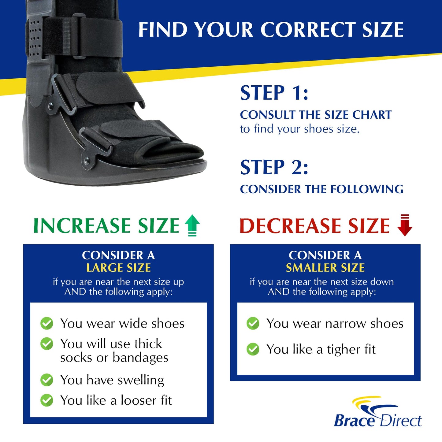 Brace Align Air CAM Walker Fracture Boot – Tall Orthopedic Recovery Boot for Ankle Sprains, Metatarsal Fractures & Soft-Tissue Injuries with Custom Air Pump (Size L Men’s 11.5–13.5 / Women’s 13–14)
