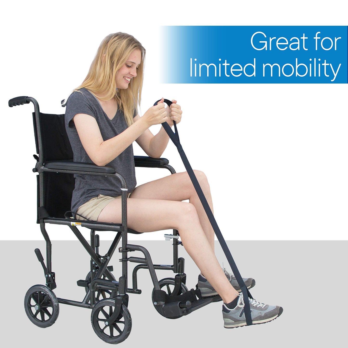 RMS Premium 35” Leg Lifter with Hand Strap & Foot Loop – Long-Term Orthopedic Daily Living Aid for Chronic Hip, Knee & Mobility Limitations