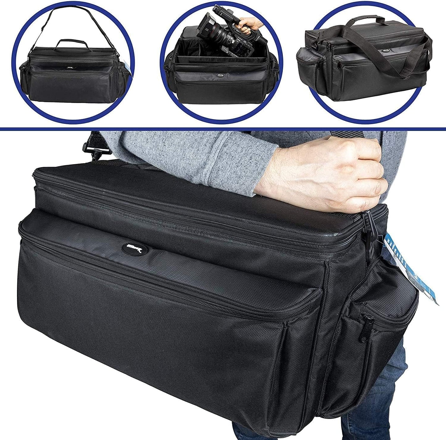 Ultimaxx Professional Extra-Large, Well-Padded, Water-Resistant Gadget Bag Compatible with Canon, Sony, Nikon, Pentax