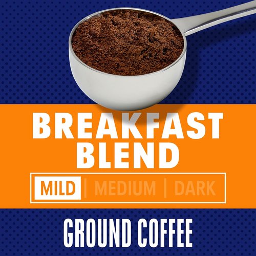 Maxwell House Breakfast Blend Ground Coffee - Mild Roast, 38.8 oz Canister for Smooth Flavor