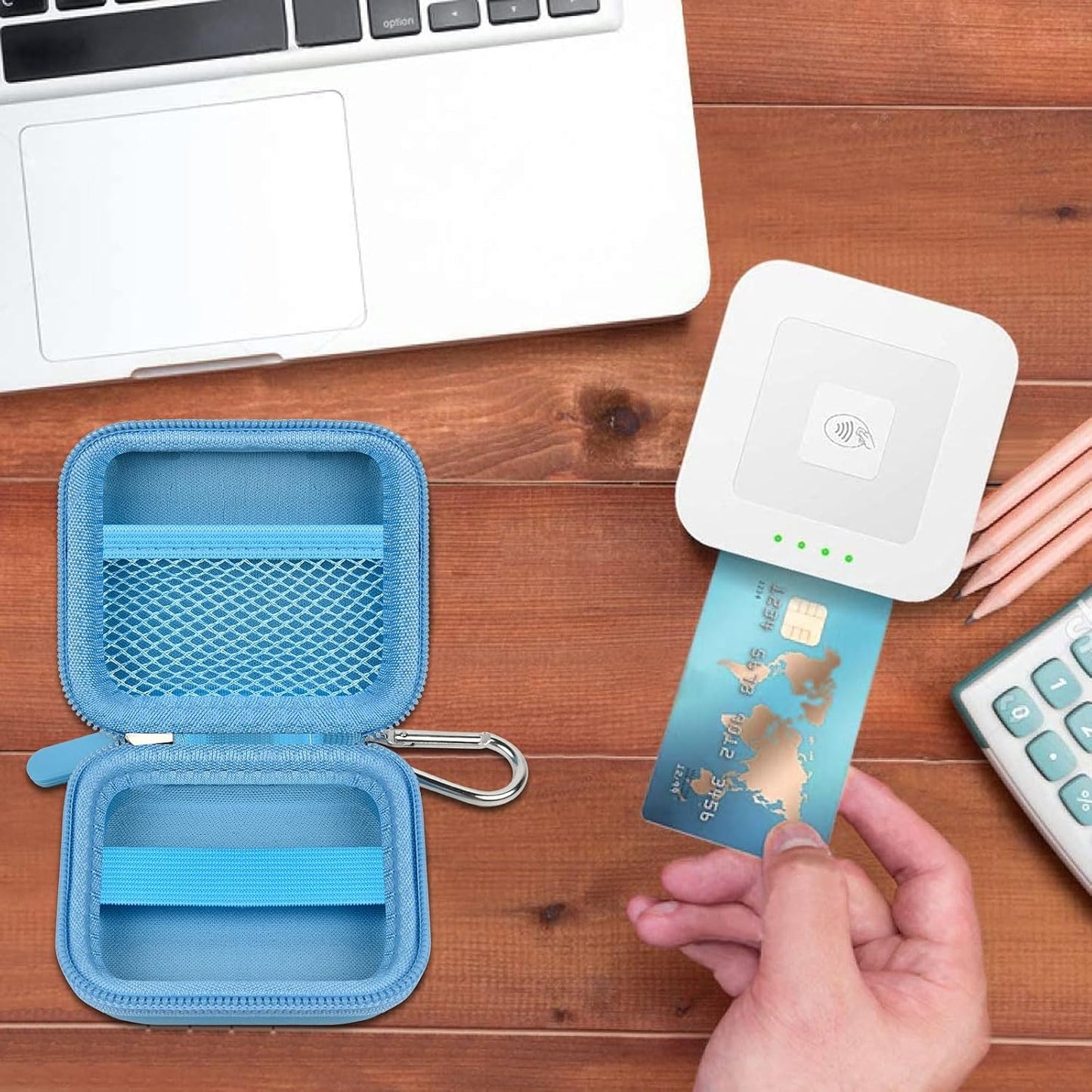 Comecase A-SKU-0485 Chip Card Reader Scanner Case, Hard Carrying Bag Holder Fits Square Contactless and Chip Reader