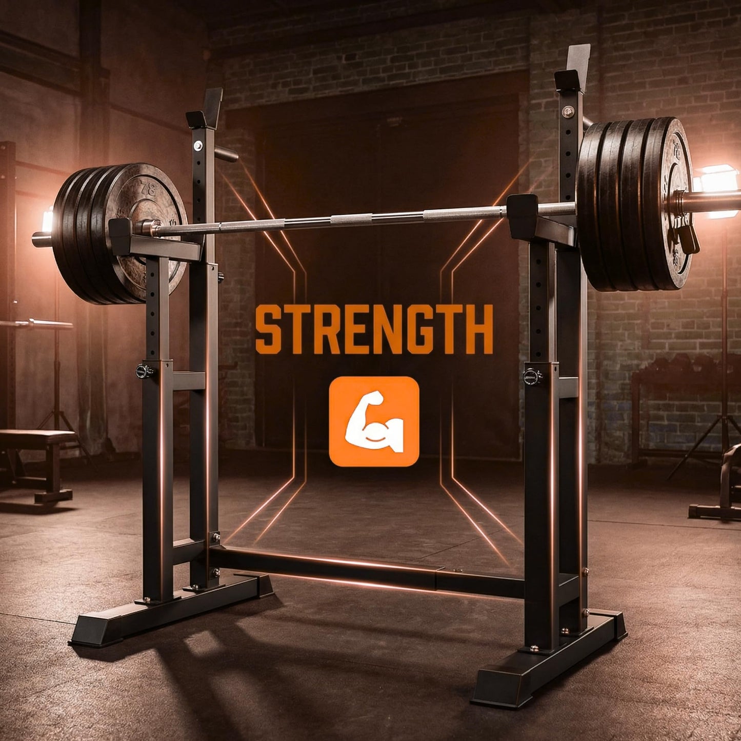 BARWING 49IN Adjustable Squat Rack Stand,770LBS Barbell Rack For Bench Press,Weight Bench Rack,Muti-functional Barbell Stand For Bench Press,Weight Lifting Easy to Assemble