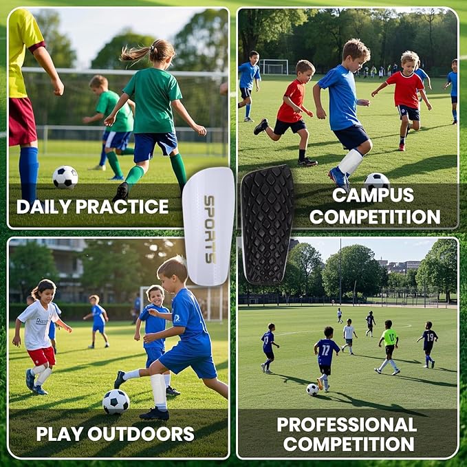 Shin Guards Soccer Kids 2025 Version High-Density Foam Soccer Shin Guard with Sleeves Shin Protective Pads for Kids Daily Practice School Competitions Outdoor Play