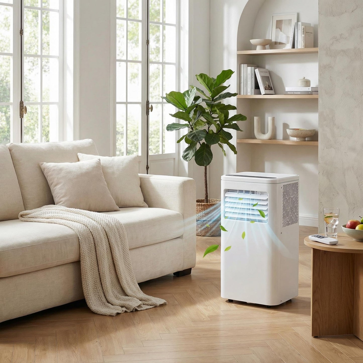 10000 BTU Portable Air Conditioners, Remote Control, 4-in-1 Quiet AC Unit, 3 Speeds, 24H Timer, Cools Room up to 450 Sq.Ft, Multi-Function Modes, Smart Control Panel