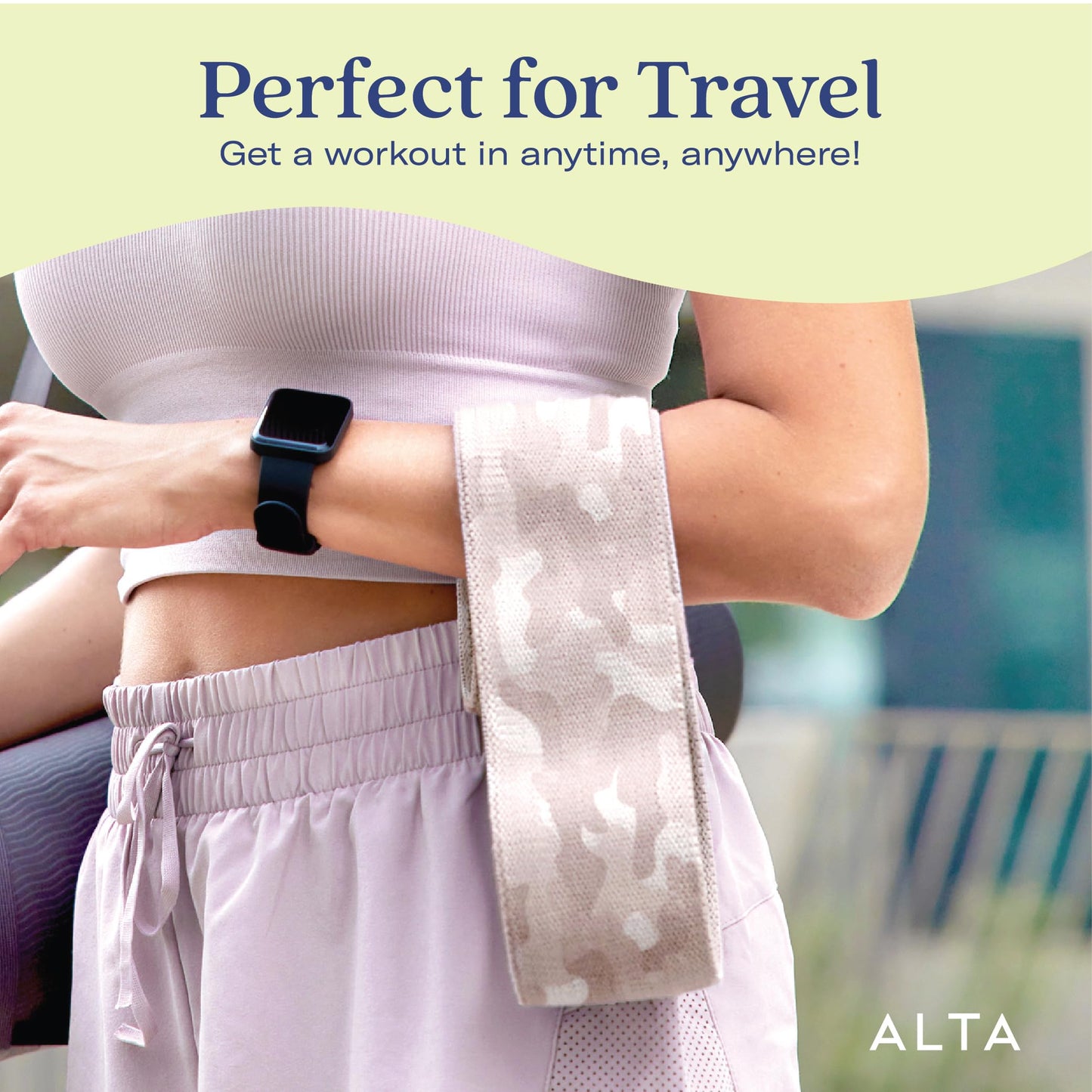 ALTA Booty Bands for Women - Premium Non-Slip Fabric Resistance Bands for Working Out - Cloth Resistance for Legs, Fabric Exercise Leg Straps for Working Out Women, Looped Hip Loop Set