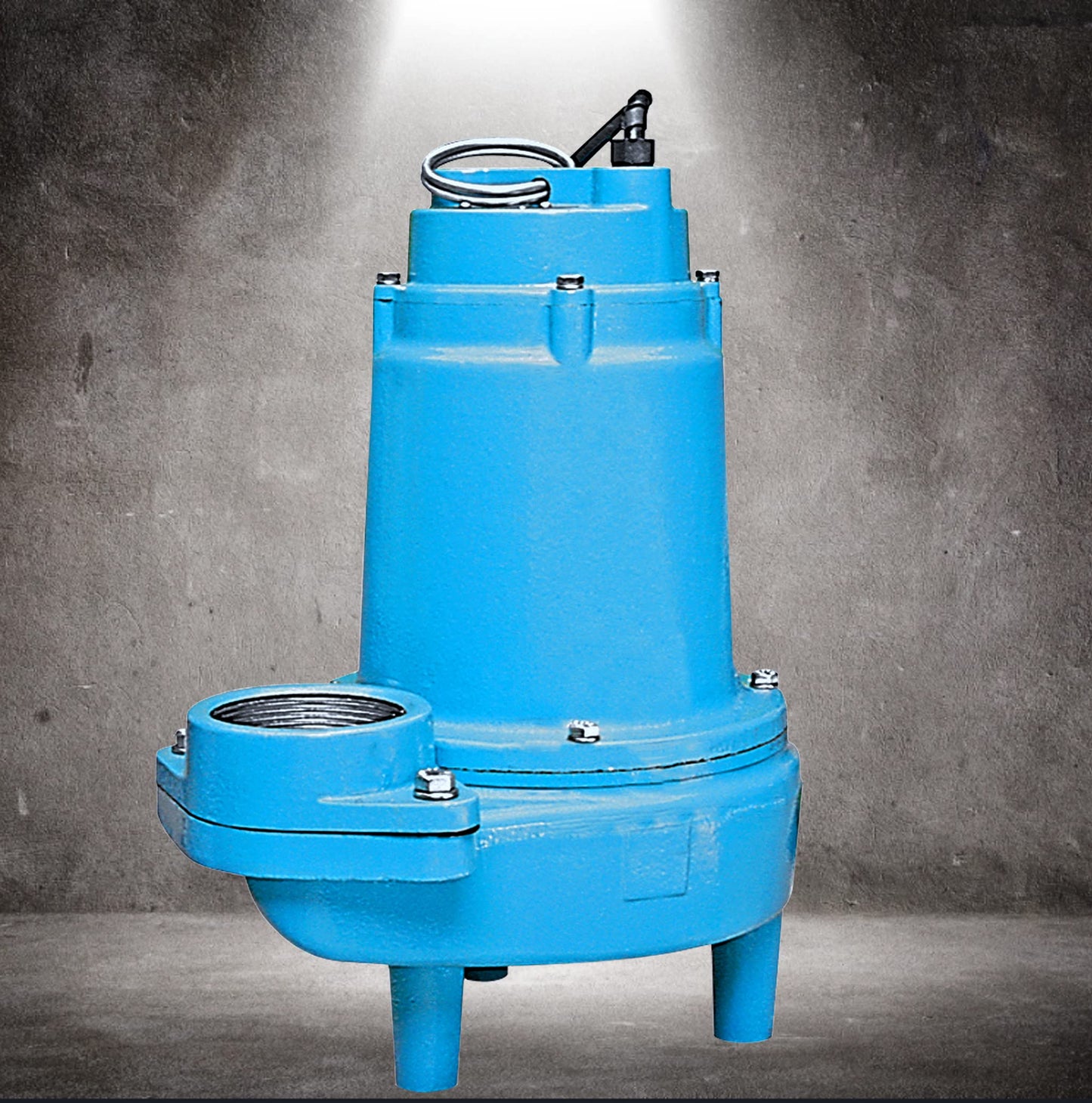 Little Giant 14S-CIM, 115 Volt, 1/2 HP, 6000 GPH Manual Submersible Sewage Ejector Pump, 20-Foot Power Cord, 3-Inch Discharge, Blue, 514420