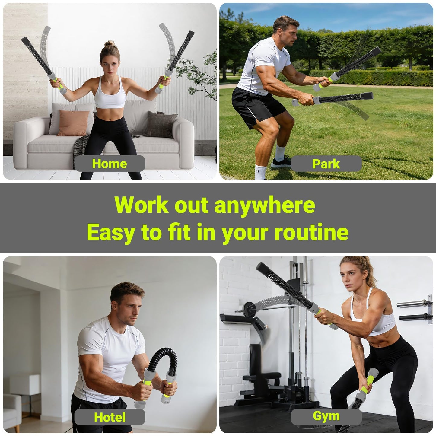 Weighted Cordless Battle Ropes, 2-in-1 Portable Ropeless Battle Ropes for Home Gym, Workout Ropes for HIIT, Strength & Low-Impact Aerobic Training, Versatile Exercise Equipment for Men & Women