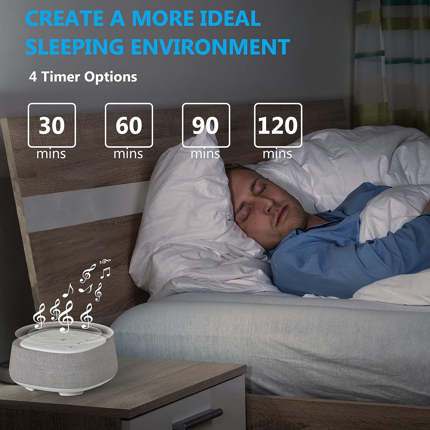 Skiennix Rechargeable White Noise Machine - 28 Soothing Sounds for Sleep | Portable & Timer Function