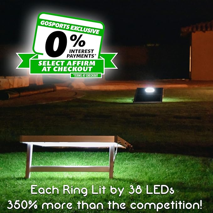 GoSports 4 x 2 ft Aluminum Cornhole Game Sets – Choose LED Lights or Standard - Set Includes 2 Foldable Regulation Size Boards, 8 Bean Bags, & Rules
