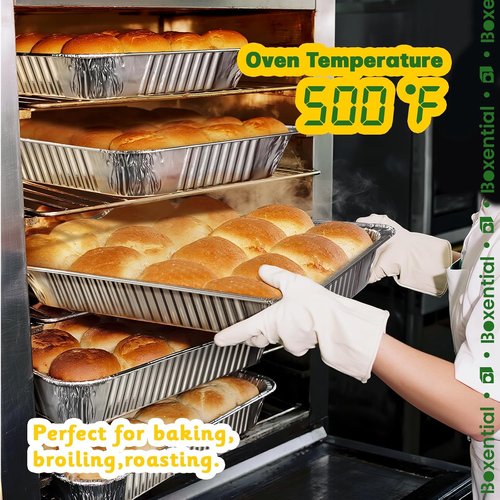 Extra Heavy Duty Aluminum Pans by [Brand Name] - 21x13 Full Size Disposable Baking Pans | 10 Pack for Cooking & Roasting
