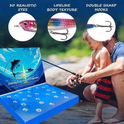 Fishing Advent Calendar 2025 by [Brand Name] - 24 Days of Fishing Lures & Tackle Set | Perfect Xmas Gift for Fishermen